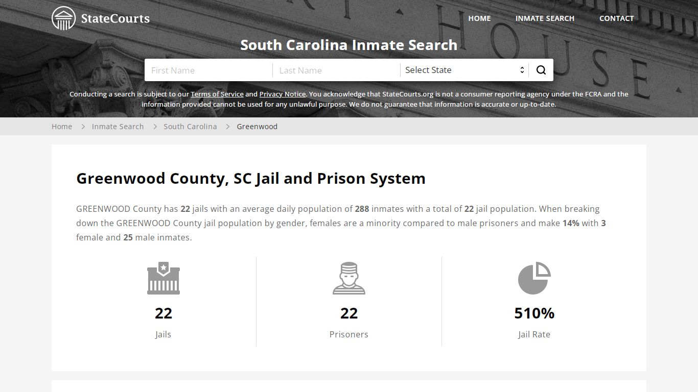 Greenwood County, SC Inmate Search - StateCourts