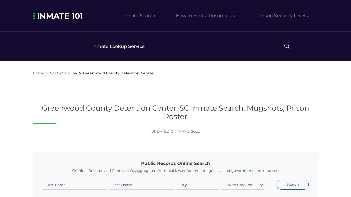 Greenwood County Detention Center, SC Inmate Search ...